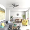 image:imageHunter Terrace Cove Outdoor or Indoor Ceiling Fan 44 inch Matte Silver  No Light Low Profile Mount Pull Chain 5 Blades For Living Room Patio Porch Garage 51582Matte Silver
