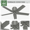 image:imageHunter Terrace Cove Outdoor or Indoor Ceiling Fan 44 inch Matte Silver  No Light Low Profile Mount Pull Chain 5 Blades For Living Room Patio Porch Garage 51582Matte Silver