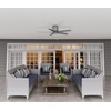 image:imageHunter Terrace Cove Outdoor or Indoor Ceiling Fan 44 inch Matte Silver  No Light Low Profile Mount Pull Chain 5 Blades For Living Room Patio Porch Garage 51582Matte Silver