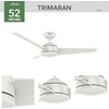 image:imageHunter Trimaran Outdoor or Indoor Ceiling Fan 52 inch Fresh White  No Light Standard Mount Wall Control 3 Blades For Living Room Patio Porch Garage 59610Fresh White