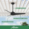 image:imageHunter Trimaran Outdoor or Indoor Ceiling Fan 52 inch Fresh White  No Light Standard Mount Wall Control 3 Blades For Living Room Patio Porch Garage 59610Matte Black