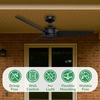 image:imageHunter Trimaran Outdoor or Indoor Ceiling Fan 52 inch Fresh White  No Light Standard Mount Wall Control 3 Blades For Living Room Patio Porch Garage 59610Matte Black