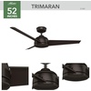 image:imageHunter Trimaran Outdoor or Indoor Ceiling Fan 52 inch Fresh White  No Light Standard Mount Wall Control 3 Blades For Living Room Patio Porch Garage 59610Premier Bronze