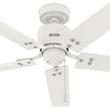 image:imageHunter Windbound Outdoor or Indoor Ceiling Fan 52 inch Matte Black  No Light Standard Mount Pull Chain 5 Blades For Living Room Patio Porch Garage 51459Matte White