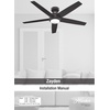 image:imageHunter Zayden Indoor Ceiling Fan Standard Mount 52 inch Matte Silver  with LED Light and Remote Control Quiet 5 Blades For Bedroom Living Room Kitchen 51696Matte Silver