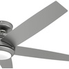 image:imageHunter Zayden Indoor Ceiling Fan Standard Mount 52 inch Matte Silver  with LED Light and Remote Control Quiet 5 Blades For Bedroom Living Room Kitchen 51696Matte Silver
