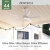 image:imageHunter ZenTech 44 Inch Smart Ceiling Fan with LED Light for Bedroom IndoorOutdoor Damp Rated 5Blade Fresh White WiFi Enabled Compatible with Alexa Google amp AppleFresh White