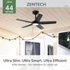 image:imageHunter ZenTech 44 Inch Smart Ceiling Fan with LED Light for Bedroom IndoorOutdoor Damp Rated 5Blade Fresh White WiFi Enabled Compatible with Alexa Google amp AppleMatte Black