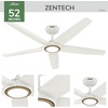 image:imageHunter ZenTech 44 Inch Smart Ceiling Fan with LED Light for Bedroom IndoorOutdoor Damp Rated 5Blade Fresh White WiFi Enabled Compatible with Alexa Google amp AppleFresh White