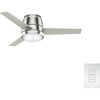 image:imageCasablanca Commodus Indoor Ceiling Fan 3 Blades 54 inch Fresh White  with LED Light Low Profile Flush Mount Wall Control For Bedroom Living Room Kitchen 59571Brushed Nickel