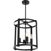 image:imageHunter  Astwood 4Light Matte Black Medium Size Chandelier Dimmable Caged Style Drum Shaped for Bedrooms Kitchens Dining Living Rooms  19003Matte Black