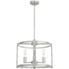 image:imageHunter  Astwood 4light Brushed Nickel Medium Size Chandelier Dimmable Caged Style Drum Shaped for Bedrooms Kitchens Dining Living Rooms  19134Brushed Nickel
