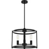 image:imageHunter  Astwood 4light Brushed Nickel Medium Size Chandelier Dimmable Caged Style Drum Shaped for Bedrooms Kitchens Dining Living Rooms  19134Matte Black