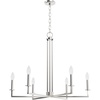 image:imageHunter  Bearden 6Light Brushed Nickel Large Chandelier Dimmable Candle Shaped for Bedrooms Kitchens Dining Living Rooms  19621