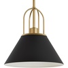 image:imageHunter  Carrington Isle 1Light Matte Black Medium Size Pendant Light Dimmable Casual Style Cone Shaped for Bedrooms Kitchens Dining Living Rooms  13165Flat Matte Black