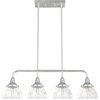 image:imageHunter  Cypress Grove 4Light Brushed Nickel Large Chandelier Dimmable Transitional Style Linear Shaped for Bedrooms Kitchens Dining Living Rooms  19326