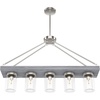 image:imageHunter  Devon Park 5Light Onyx Bengal Large Chandelier Dimmable Rustic Style Linear Shaped for Bedrooms Kitchens Dining Living Rooms  19006Brushed Nickel Finish