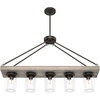 image:imageHunter  Devon Park 5Light Onyx Bengal Large Chandelier Dimmable Rustic Style Linear Shaped for Bedrooms Kitchens Dining Living Rooms  19006Onyx Bengal finish