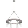 image:imageHunter  Devon Park 6light Onyx Bengal Large Chandelier Dimmable Rustic Style Wagon Wheel Shaped for Bedrooms Kitchens Dining Living Rooms  19210Brushed Nickel