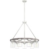 image:imageHunter  Devon Park 9light Brushed Nickel Large Chandelier Dimmable Rustic Style Wagon Wheel Shaped for Bedrooms Kitchens Dining Living Rooms  19246