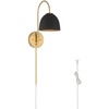 image:imageHunter  Erling 1Light Medium Size Sconce Builtin Dimmer Modern Style Dome Shaped Bulbs Included Adjustable Head for Bedrooms Kitchens Dining Living Rooms Luxe GoldLuxe Gold