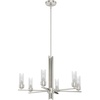 image:imageHunter  Gatz 6light Brushed Nickel Large Chandelier Dimmable Modern Style Candle Shaped for Bedrooms Kitchens Dining Living Rooms  19786