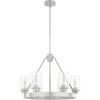 image:imageHunter  Hartland 6light Brushed Nickel Large Chandelier Dimmable Casual Style Wagon Wheel Shaped for Bedrooms Kitchens Dining Living Rooms  19161Brushed Nickel