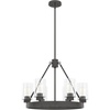 image:imageHunter  Hartland 6light Brushed Nickel Large Chandelier Dimmable Casual Style Wagon Wheel Shaped for Bedrooms Kitchens Dining Living Rooms  19161Noble Bronze
