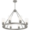 image:imageHunter  Hartland 8light Noble Bronze Large Chandelier Dimmable Casual Style Wagon Wheel Shaped for Bedrooms Kitchens Dining Living Rooms  19011Matte Silver