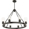 image:imageHunter  Hartland 8light Noble Bronze Large Chandelier Dimmable Casual Style Wagon Wheel Shaped for Bedrooms Kitchens Dining Living Rooms  19011Noble Bronze