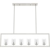 image:imageHunter  Kerrison 6light Natural Black Iron Extra Large Chandelier Dimmable Linear Shaped for Bedrooms Kitchens Dining Living Rooms  19548Brushed Nickel