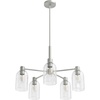 image:imageHunter  Lochemeade 5light Brushed Nickel Large Chandelier Dimmable Modern Style Candle Shaped for Bedrooms Kitchens Dining Living Rooms  19197Brushed Nickel