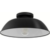 image:imageHunter  Mill Valley 1Light Matte Black Outdoor Flush Mount Ceiling Light Dimmable Transitional Style Dome Shaped for Patios Walkways Garages  46003