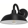 image:imageHunter  Mill Valley 1Light Matte Black Outdoor Wall Light Dimmable Transitional Style Dome Shaped for Patios Walkways Garages  46002