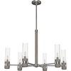 image:imageHunter  River Mill 6Light Brushed Nickel Large Chandelier Dimmable Rustic Style Candle Shaped for Bedrooms Kitchens Dining Living Rooms  19477