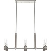 image:imageHunter  River Mill 6light Brushed Nickel Large Chandelier Dimmable Rustic Style Linear Shaped for Bedrooms Kitchens Dining Living Rooms  19471