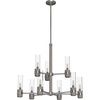 image:imageHunter  River Mill 9light Brushed Nickel Large Chandelier Dimmable Rustic Style Candle Shaped for Bedrooms Kitchens Dining Living Rooms  19479