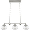 image:imageHunter  Saddle Creek 3Light Brushed Nickel Schoolhouse Style Dimmable Large Chandelier for Bedrooms Kitchens Dining Living Rooms  19489