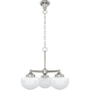 image:imageHunter  Saddle Creek 3light Brushed Nickel Medium Size Chandelier Dimmable Schoolhouse Style Candle Shaped for Bedrooms Kitchens Dining Living Rooms  19355