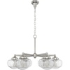 image:imageHunter  Saddle Creek 6Light Brushed Nickel Large Chandelier Dimmable Schoolhouse Style Candle Shaped for Bedrooms Kitchens Dining Living Rooms  19064
