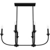image:imageHunter  Southcrest 6Light Matte Black Large Chandelier Dimmable Linear Shaped for Bedrooms Kitchens Dining Living Rooms  19644Flat Matte Black