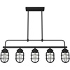 image:imageHunter  Starklake 5light Natural Black Iron Extra Large Chandelier Dimmable Modern Style Linear Shaped for Bedrooms Kitchens Dining Living Rooms  19667
