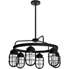 image:imageHunter  Starklake 6light Natural Black Iron Large Chandelier Dimmable Wagon Wheel Shaped for Bedrooms Kitchens Dining Living Rooms  19666