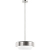 image:imageHunter  Station 2Light Brushed Nickel Medium Size Pendant Light Dimmable Modern Style Drum Shaped for Bedrooms Kitchens Dining Living Rooms  19272
