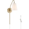 image:imageHunter  Valley Park 1Light Medium Size Sconce with Dimmer Switch Transitional Style Bulb Included Adjustable Head for Bedrooms Kitchens Dining Living Rooms Nooks Matte BlackAlturas Gold
