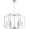 image:imageHunter  Zoanne 6Light Brushed Nickel Modern Style Dimmable Large Chandelier for Bedrooms Kitchens Dining Living Rooms  19573