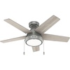 image:imageHunter 44 inch Burroughs Matte Silver Ceiling Fan with LED Light Kit and Pull ChainMatte Silver