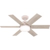 image:imageHunter 44 inch Indoor Ceiling Fan with LED Light and Remote Control  Standard Mount Ceiling Fan 6 Blades For Bedroom Living Room or Kitchen Quiet  Pacer 51207 Blush Pink  with LED Light and Remote Control Quiet 6 Blades For Bedroom Living Room Kitchen 51207Blush Pink