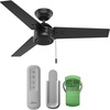 image:imageHunter 44 inch Outdoor or Indoor Ceiling Fan amp Remote  Black Ceiling Fan without Light For Patio Porch Garage or Living Room Standard Mount 3 Blades Pull Chain  Cassius 50260 Matte Black
