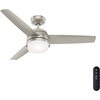 image:imageHunter 48 inch Indoor Ceiling Fan with LED Light and Remote Control  White Ceiling Fan Standard Mount 3 Blades For Bedroom Living Room or Kitchen Quiet  Midtown 54211 Fresh White  with LED Light and Remote Control Quiet 3 Blades For Bedroom Living Room Kitchen 54211Matte Nickel